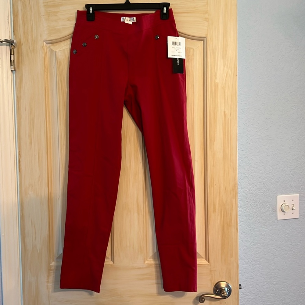 89th & Madison Comfort Waist Pants Womens M Red Stretch Pull On NEW w/ Tag